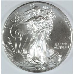 2008  AMERICAN SILVER EAGLE GEM BU!