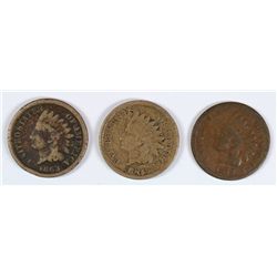 (3) INDIAN HEAD CENTS (62, 63, 79)