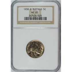 1938-D BUFFALO NICKEL NGC MS-65