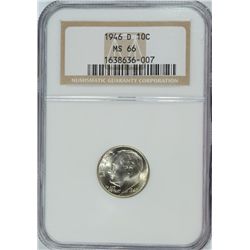 1946-D ROOSEVELT DIME NGC MS-66