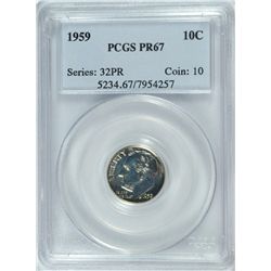 1959 PROOF ROOSEVELT DIME PCGS PR-67