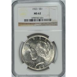 1923 PEACE DOLLAR NGC MS-62