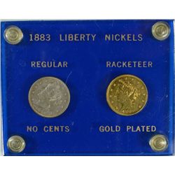 1883 V-NICKELS (REGULAR & RACKETEER)