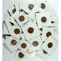 LINCOLN CENT LOT (64) 1910-1957, NICE MIX SOME DUPLICATES, FINE-VF-XF