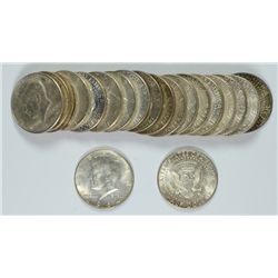 ROLL OF SILVER KENNEDY HALF DOLLARS -  INCLUDES 1964 & 1964D