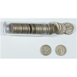 ROLL OF MERCURY DIMES  VARIOUS DATES