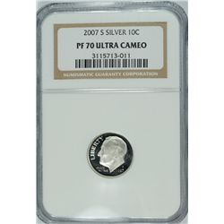 2007-S SILVER ROOSEVELT DIME PF 70 ULTRA CAMEO  NGC