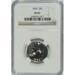 1959 PROOF WASHINGTON QUARTER NGC PF-67