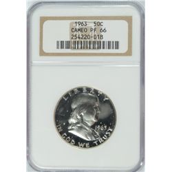 1963 PROOF FRANKLIN HALF DOLLAR NGC PF-66 CAMEO