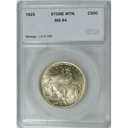 1925 STONE MOUNTAIN COMMEN HALF DOLLAR SEGS MS-64