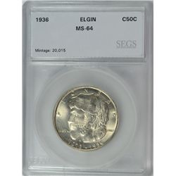 1936 ELGIN COMMEN HALF DOLLAR SEGS MS-64