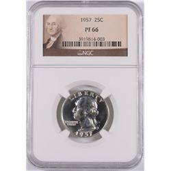 1957 WASHINGTON QUARTER, NGC PROOF-66