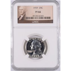 1959 WASHINGTON QUARTER, NGC PROOF-66