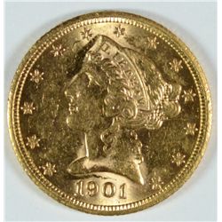 1901-S $5.00 GOLD LIBERTY, BU