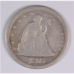 1875-S TWENTY CENT PC FINE