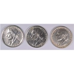 1935/34 BOONE COMMEN HALF DOLLAR (P, D, S) SET CH BU