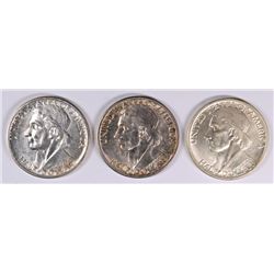 SET OF 1936/1934  (P, D, S) BOONE COMMEN HALF DOLLARS CH BU