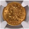 Image 2 : 1906 $2.5 GOLD LIBERTY NGC UNC DETAILS