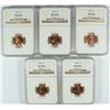 Image 1 : ( 5 ) 1955-S LINCOLN CENTS, NGC MS-66 RED GEMS!