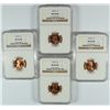 Image 1 : ( 4 ) 1958-D LINCOLN CENTS, NGC MS-66 RED!