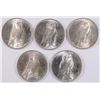 Image 2 : ( 5 ) CHOICE BU PEACE SILVER DOLLARS: 1922, 1923, ( 2 ) 1924 AND 1925