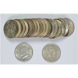 ROLL OF SILVER KENNEDY HALF DOLLARS -  INCLUDES 1964 & 1964D