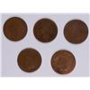 Image 1 : 5 DIFFERENT INDIAN HEAD CENTS (65, 66, 68, 70, 73) AG-GOOD