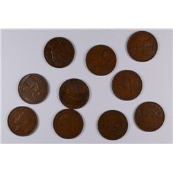 RUN OF ENGLISH PENNYS VF or better and a couple XF/AU:1930-31-34-35-