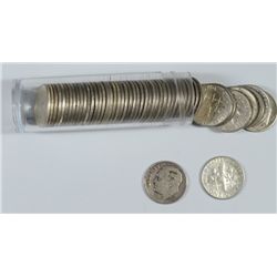 ROLL OF SILVER ROOSEVELT DIMES