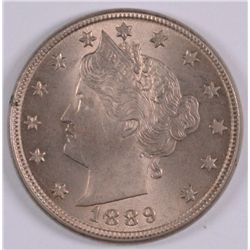 1889 LIBERTY NICKEL, AU / BU NICE