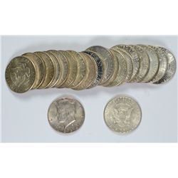 ROLL OF SILVER KENNEDY HALF DOLLARS -  INCLUDES 1964 & 1964D