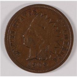 1909-S INDIAN HEAD CENT VF-30