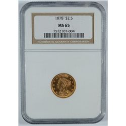 1878 $2.5 GOLD LIBERTY NGC MS-65
