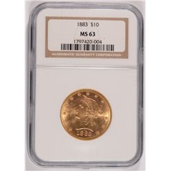 1883 $10 GOLD LIBERTY NGC MS-63