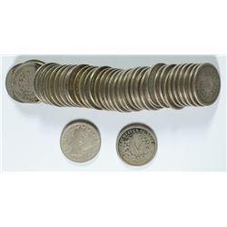 ROLL OF 1890 V-NICKELS VG