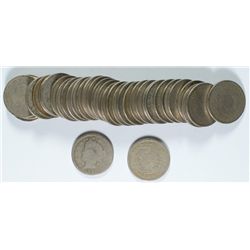 (39) 1891 V-NICKELS GOOD