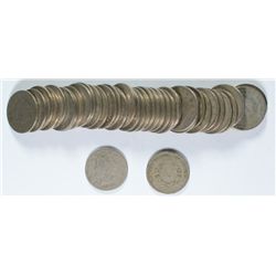 ROLL OF 1892 V-NICKELS GOOD
