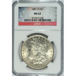 1887-O MORGAN DOLLAR NGC MS-62