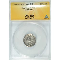 1942/1 MERCURY DIME ANACS AU-50 DETAILS
