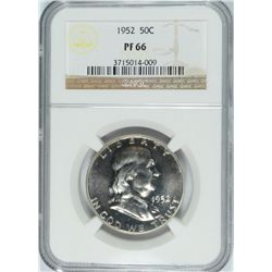 1952 PROOF FRANKLIN HALF DOLAR NGC PF-66