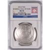 Image 1 : 2014 BASEBALL HALL OF FAME SILVER DOLLAR, NGC MS-70!  WOW!!