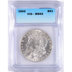 1900 MORGAN SILVER DOLLAR, ICG MS-65