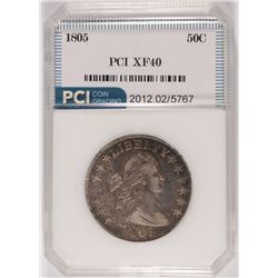 1805 BUST HALF DOLLAR, PCI XF-40  RARE NEVER CLEANED, PERFECT TYPE COIN!