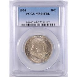 1954 FRANKLIN HALF DOLLAR, PCGS MS-64 FBL