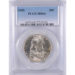 1955 FRANKLIN HALF DOLLAR, PCGS MS-64