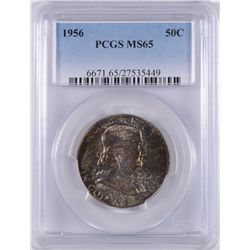 1956 FRANKLIN HALF DOLLAR, PCGS MS-65  TONING ON OBVERSE