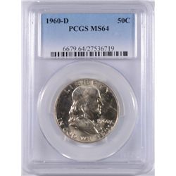 1960-D FRANKLIN HALF DOLLAR, PCGS MS-64