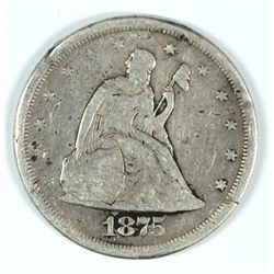 1875-S TWENTY CENT PC AG