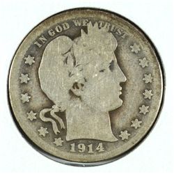 1914-S BARBER QUARTER AG/G