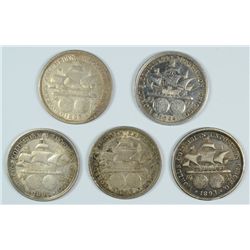 (5) 1893 COLUMBIAN EXPO COMMEN HALF DOLLARS